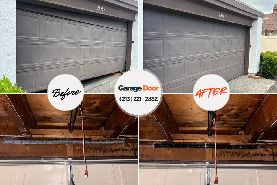 Before and after: garage door repair Quail Creek, TX